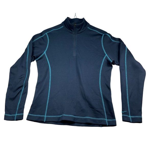 Nike Sweaters - Nike Sweater Womens size Small Blue Golf Workout Long Sleeve 1/4 Zip Pullover